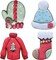 Winter Holiday Christmas Cookie Cutter Set - 4 Piece - Ugly Sweater, Stocking, Hat and Mitten Fondant Biscuit Cutters - Stainless Steel 6 x 6 x 1 inches